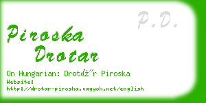 piroska drotar business card